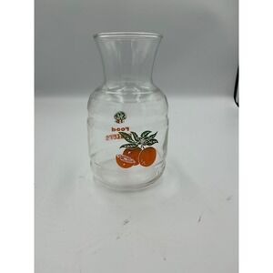 Vintage GE General Electric Food Freezers Glass Juice Carafe Pitcher Orange Logo